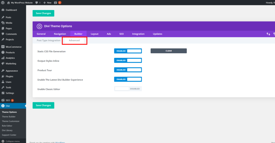 Divi Advanced Builder Sub-Tab