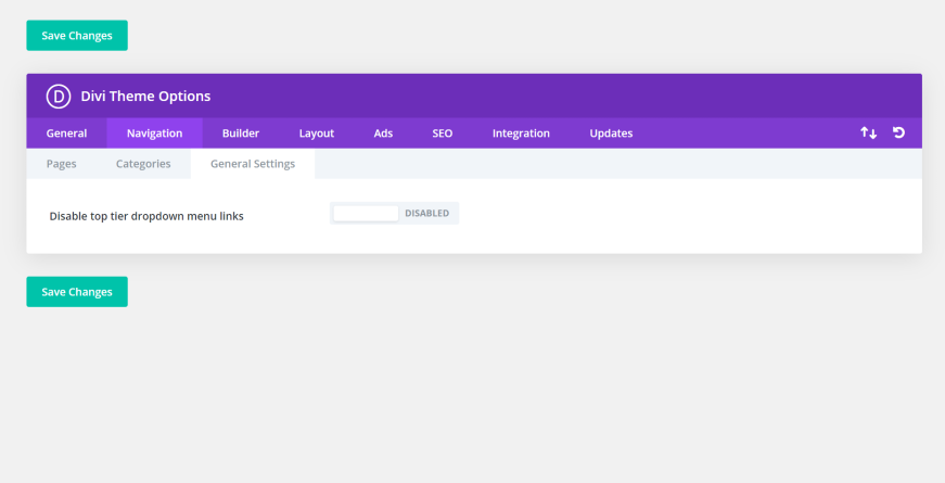 Navigation General Settings Tab