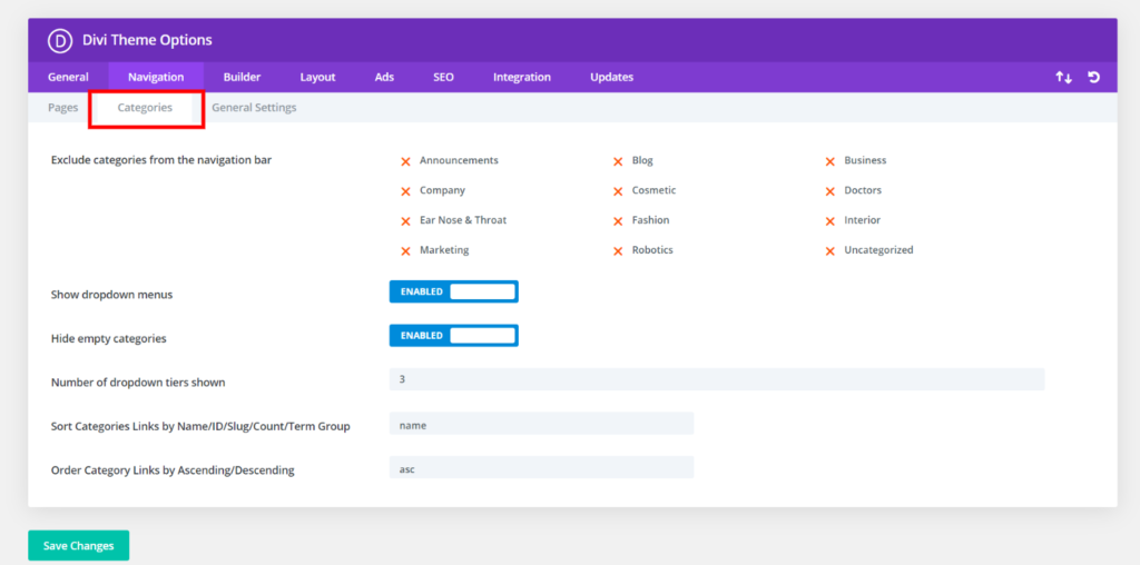 Navigation-Categories-Tab