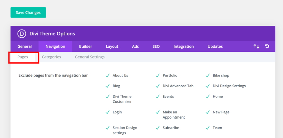 Navigation-Pages-Tab